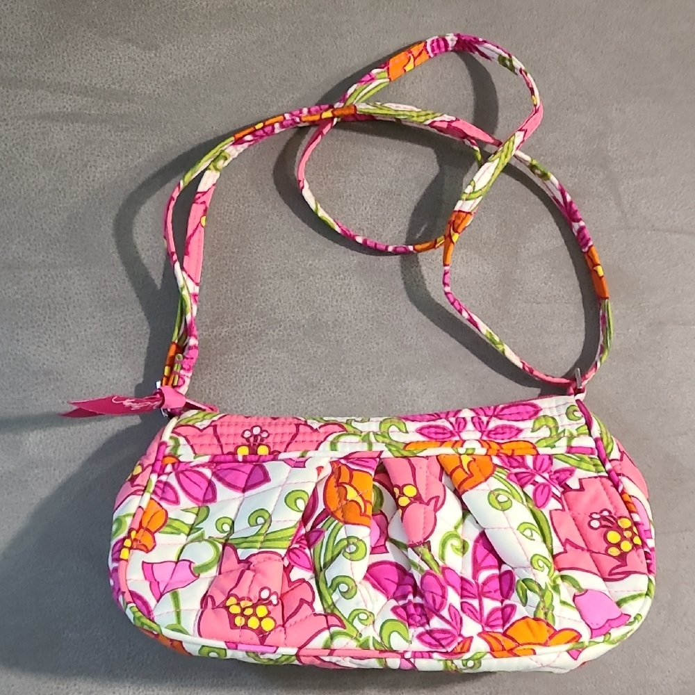 Vera Bradley Pink and Orange‎ Floral Crossbody Bag - Picture 8 of 15